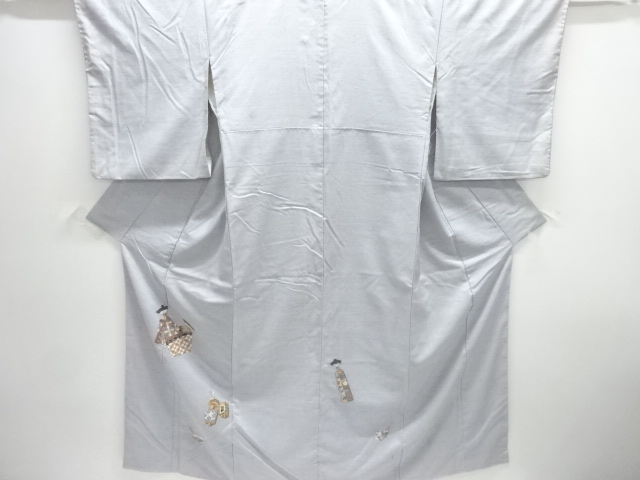 相良刺繍　玩具模様手織り節紬訪問着